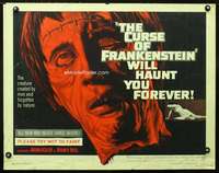 e165 CURSE OF FRANKENSTEIN half-sheet movie poster '57 Peter Cushing
