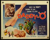 e169 DADDY-O half-sheet movie poster '59 great sexy girl beatnik image!