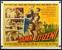 e170 DAMN CITIZEN half-sheet movie poster '58 Keith Andes, Edward Platt