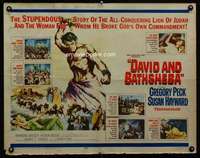 e174 DAVID & BATHSHEBA half-sheet movie poster R60 Greg Peck, Susan Hayward