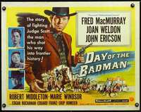 e175 DAY OF THE BADMAN half-sheet movie poster '58 cowboy Fred MacMurray!