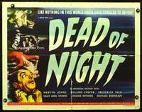 e177 DEAD OF NIGHT half-sheet movie poster '45 thrilling English horror!