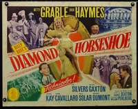 e181 DIAMOND HORSESHOE half-sheet movie poster '45 Betty Grable, Haymes