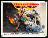 e247 GAUNTLET half-sheet movie poster '77 Eastwood, Frank Frazetta art!