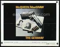 e250 GETAWAY half-sheet movie poster '72 Steve McQueen, Ali McGraw