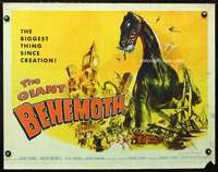 e251 GIANT BEHEMOTH half-sheet movie poster '59 prehistoric dinosaur!