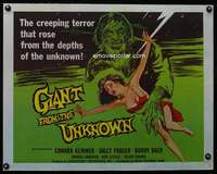 e252 GIANT FROM THE UNKNOWN half-sheet movie poster '58 creeping terror!
