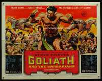 e257 GOLIATH & THE BARBARIANS half-sheet movie poster '59 Steve Reeves