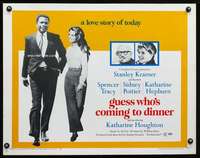 e262 GUESS WHO'S COMING TO DINNER half-sheet movie poster '67 Poitier