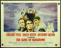 e264 GUNS OF NAVARONE half-sheet movie poster '61 Greg Peck, Niven, Quinn