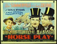e289b HORSE PLAY top hat style half-sheet movie poster '33 Slim Summerville