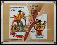 e291 HOT POTATO/ENTER THE DRAGON half-sheet movie poster '76 Bruce Lee!