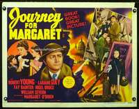 e311 JOURNEY FOR MARGARET half-sheet movie poster '42 Margaret O'Brien