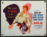 e314 JULIE style A half-sheet movie poster '56 Doris Day, Louis Jourdan