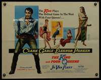 e318 KING & FOUR QUEENS half-sheet movie poster '57 Clark Gable, Parker