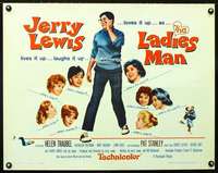 e327 LADIES' MAN half-sheet movie poster '61 Jerry Lewis screwball comedy