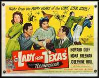 e328 LADY FROM TEXAS style A half-sheet movie poster '51 Howard Duff