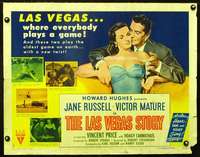 e331 LAS VEGAS STORY style B half-sheet movie poster '52 sexy Jane Russell!