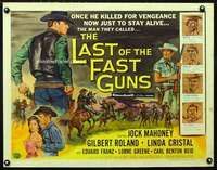 e334 LAST OF THE FAST GUNS half-sheet movie poster '58Jock Mahoney,Roland