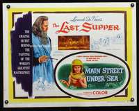 e338 LAST SUPPER/MAIN STREET UNDER SEA half-sheet movie poster '55 Da Vinci