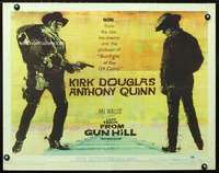 e339 LAST TRAIN FROM GUN HILL half-sheet movie poster '59 Douglas, Quinn