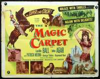 e361 MAGIC CARPET half-sheet movie poster '51 Arab Princess Lucille Ball!