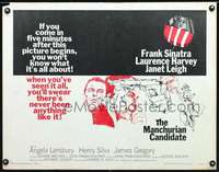 e371 MANCHURIAN CANDIDATE half-sheet movie poster '62 Frank Sinatra