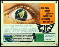 e375 MASK half-sheet movie poster '61 3-D horror, great eye image!