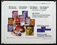 e383 MIDNIGHT MAN half-sheet movie poster '74 Burt Lancaster, Clark