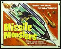 e388 MISSILE MONSTERS half-sheet movie poster '58 cool sci-fi image!