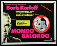 e390 MONDO BALORDO half-sheet movie poster '67 Boris Karloff, oddities!