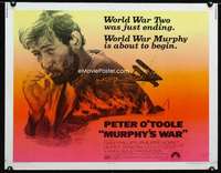e401 MURPHY'S WAR half-sheet movie poster '71 Peter O'Toole, WWII!