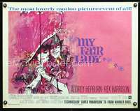 e403 MY FAIR LADY half-sheet movie poster '64 Audrey Hepburn, Peak art!