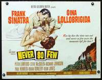 e415 NEVER SO FEW half-sheet movie poster '59 Frank Sinatra, Lollobrigida