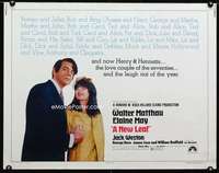 e419 NEW LEAF half-sheet movie poster '71 Walter Matthau, Elaine May
