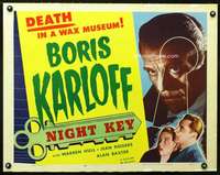 e423 NIGHT KEY half-sheet movie poster R54 spooky Boris Karloff image!
