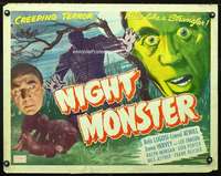 e424 NIGHT MONSTER half-sheet movie poster R49 Bela Lugosi, Universal!