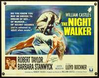 e426 NIGHT WALKER half-sheet movie poster '65 William Castle, Stanwyck