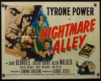 e427 NIGHTMARE ALLEY half-sheet movie poster '47 Tyrone Power, Blondell