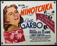 e428 NINOTCHKA half-sheet movie poster R62 Greta Garbo, Hirschfeld art!