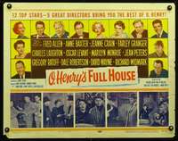 e434 O. HENRY'S FULL HOUSE half-sheet movie poster '52 Marilyn Monroe