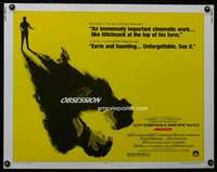 e435 OBSESSION half-sheet movie poster '76 Brian De Palma horror!