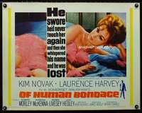e438 OF HUMAN BONDAGE half-sheet movie poster '64 sexiest Kim Novak!