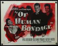 e437 OF HUMAN BONDAGE half-sheet movie poster '46 Paul Henreid, Maugham