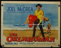 e440 OKLAHOMAN A half-sheet movie poster '57 Joel McCrea, Barbara Hale