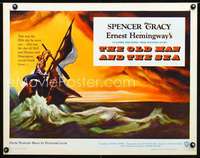 e441 OLD MAN & THE SEA half-sheet movie poster '58Spencer Tracy,Hemingway