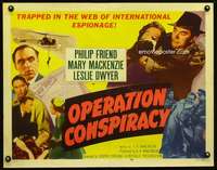 e446 OPERATION CONSPIRACY half-sheet movie poster '57 web of intrigue!