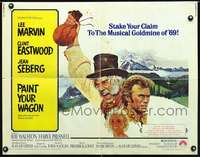 e454 PAINT YOUR WAGON half-sheet movie poster '69 Clint Eastwood, Marvin