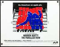 e456 PARALLAX VIEW half-sheet movie poster '74 Warren Beatty, cool image!