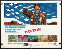e458 PATTON half-sheet movie poster '70 George C. Scott military classic!